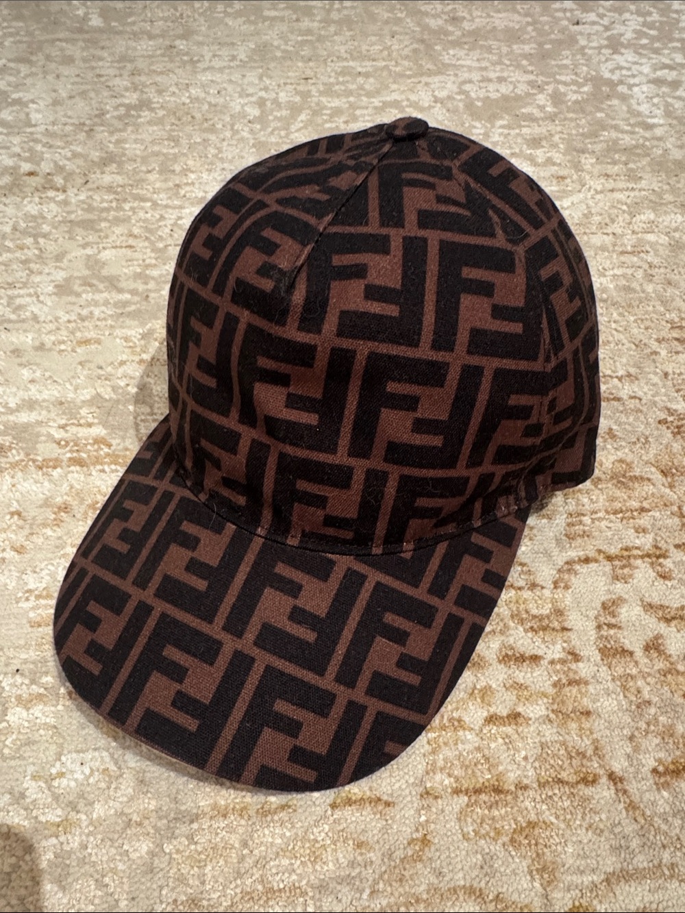 Fendi Brown & Black FF Logo Baseball Cap